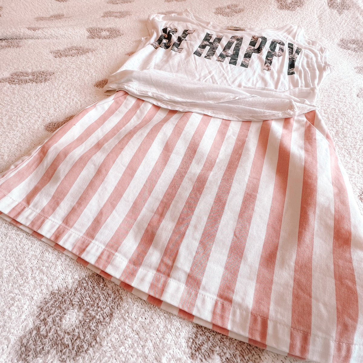 Pink and White Mini Skirt