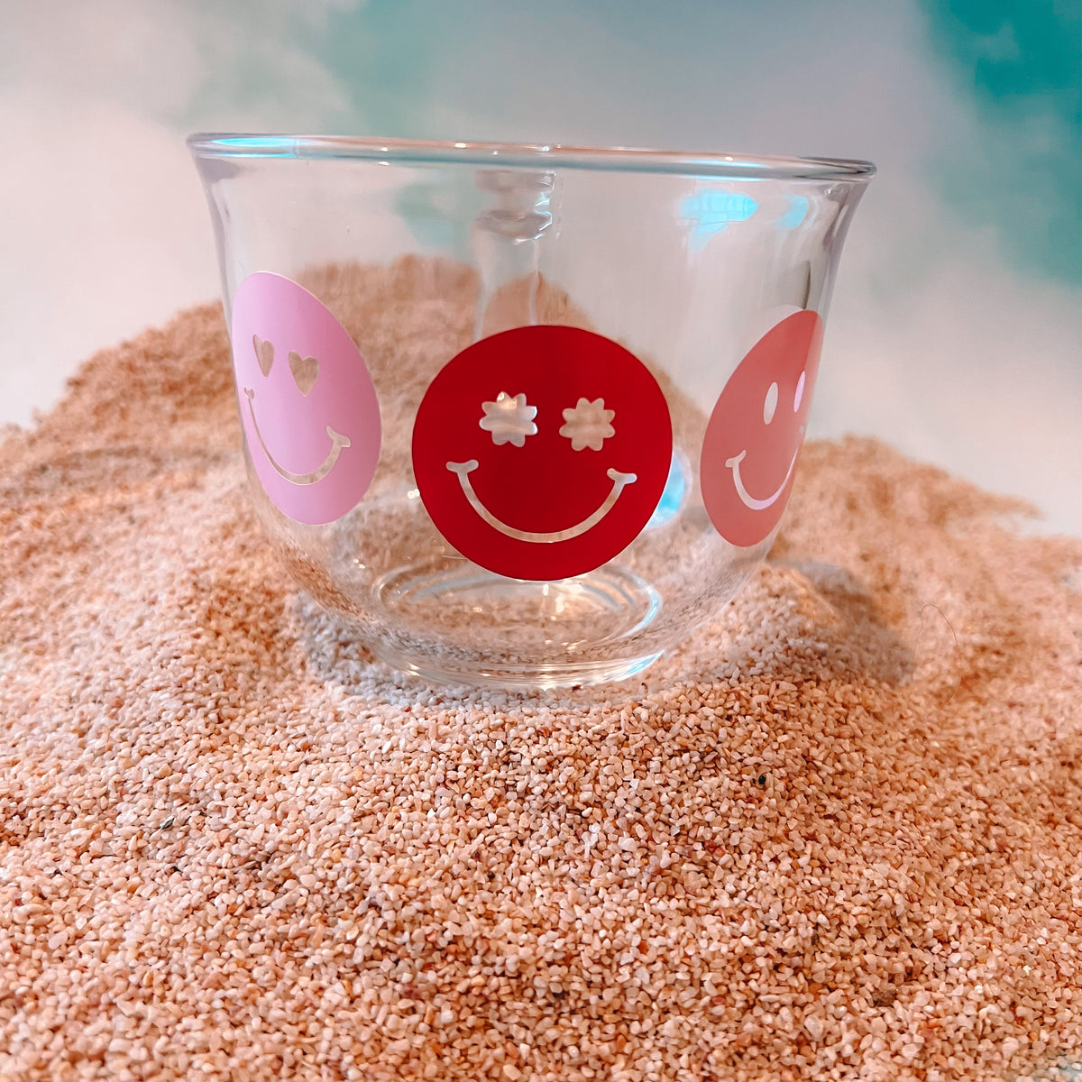 Smiley Face Trio Glass Mug