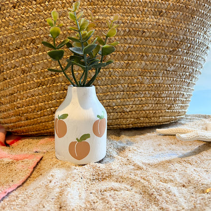 Faux Plants in Peach Vase