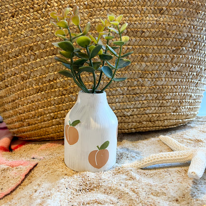Faux Plants in Peach Vase