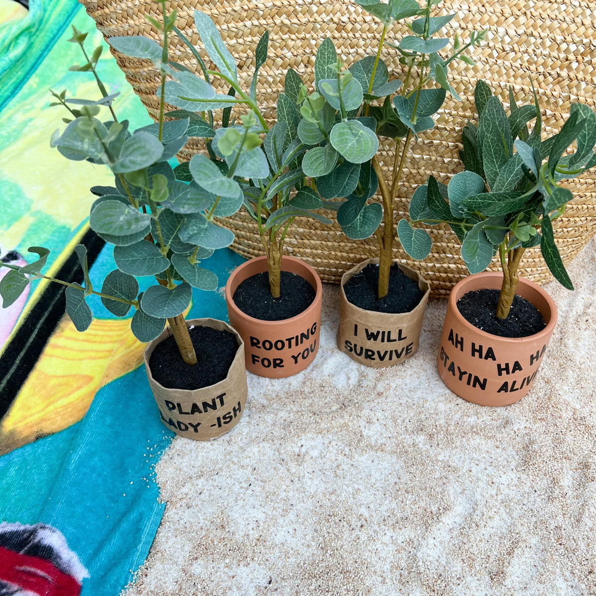 Encouraging and Humorous Faux Plants