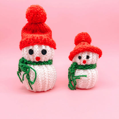 Set of 2 Vintage Crochet Snowmen