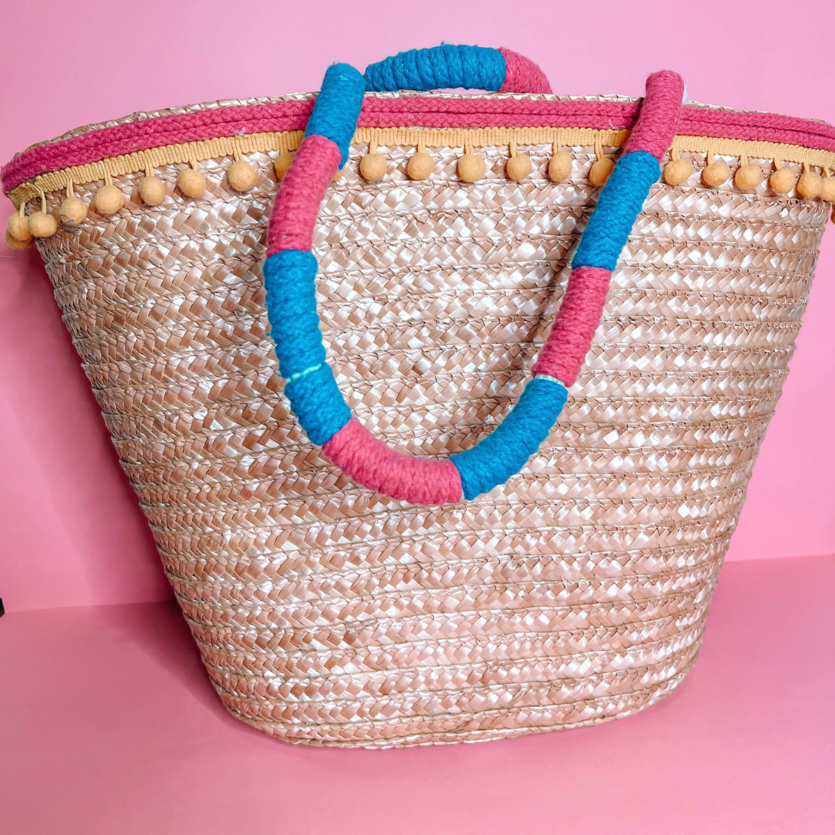 Beach Please Straw Tote Bag