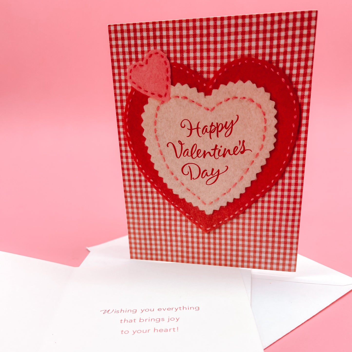 Vintage Valentine's Day Card - Red Gingham