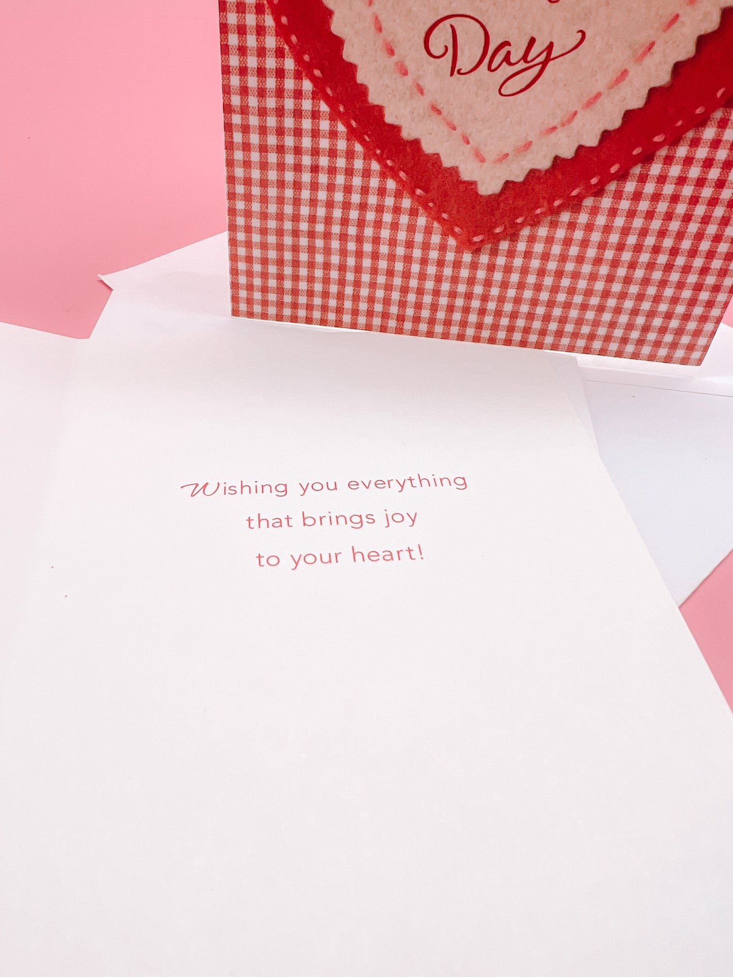 Vintage Valentine's Day Card - Red Gingham