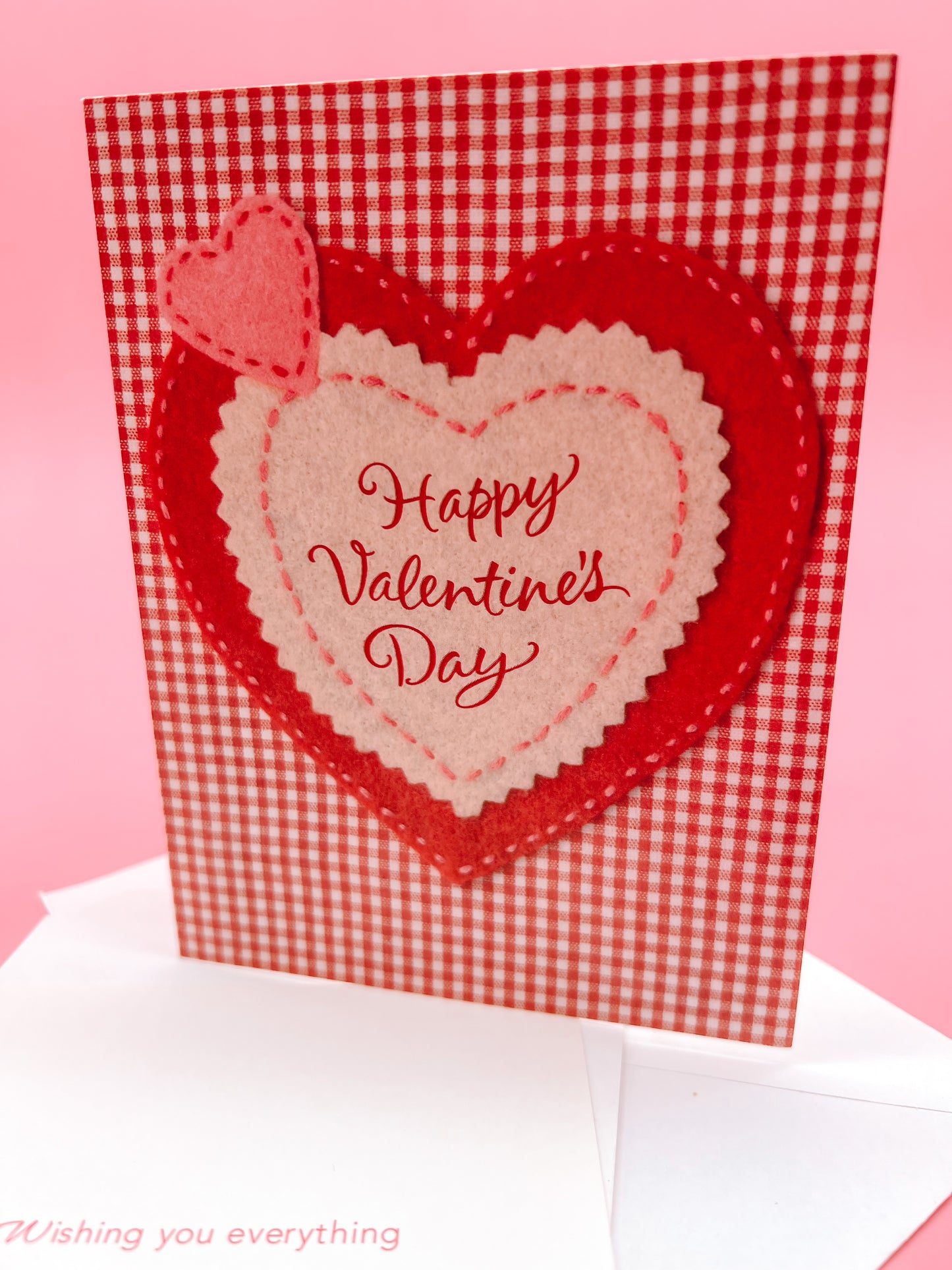 Vintage Valentine's Day Card - Red Gingham