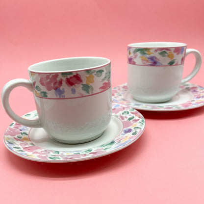 1990 Floral Cup & Saucer Set
