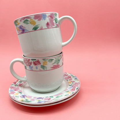 1990 Floral Cup & Saucer Set