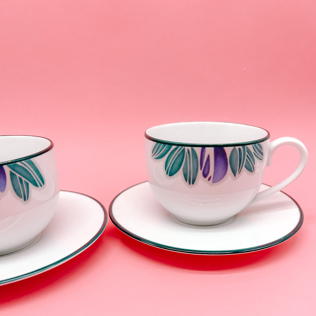 Dansk EDEN Purple & Green Cup & Saucer Sets