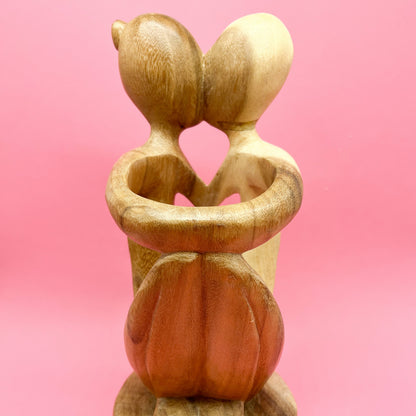 Wood Abstract Couple  - Wine Bottle Holder