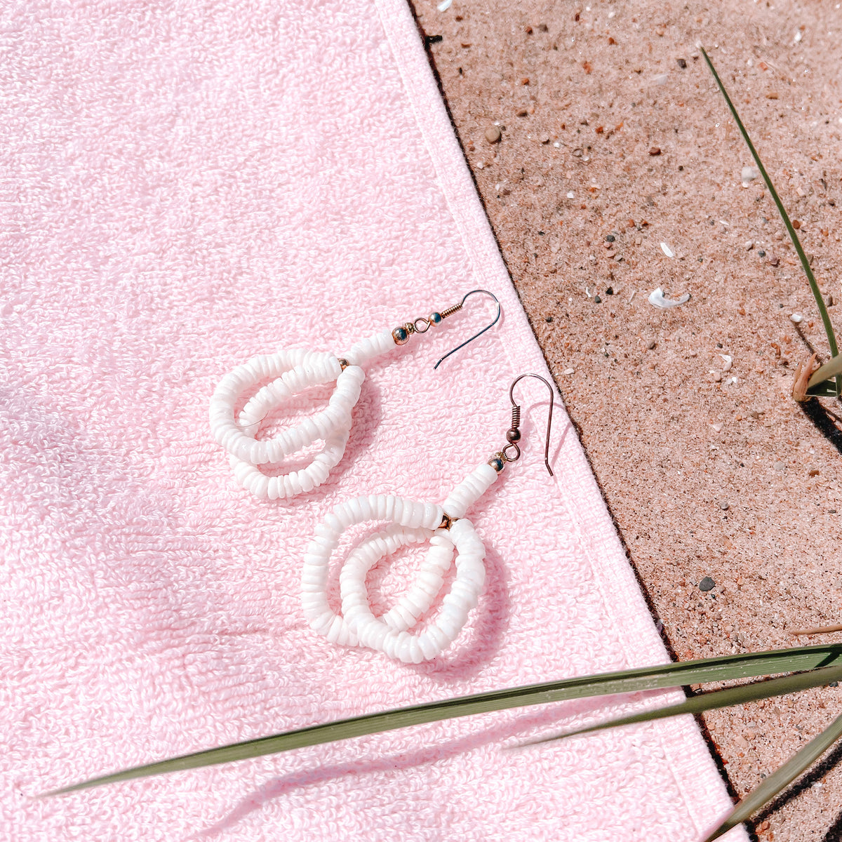 Vintage White Shell Earrings